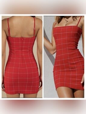 Tiger Mist ‘Take On Plaid’ red mini dress size small